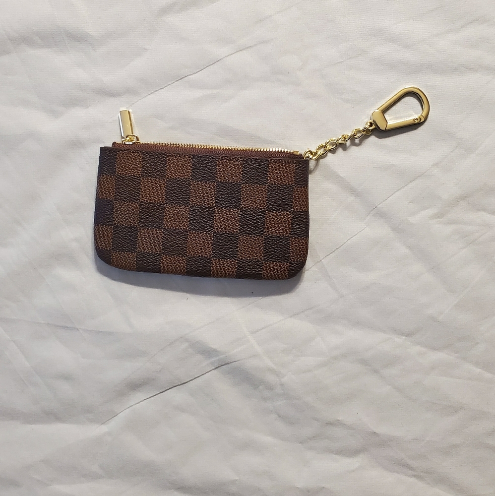 Rita Messi luxury checkered zip coin pouch